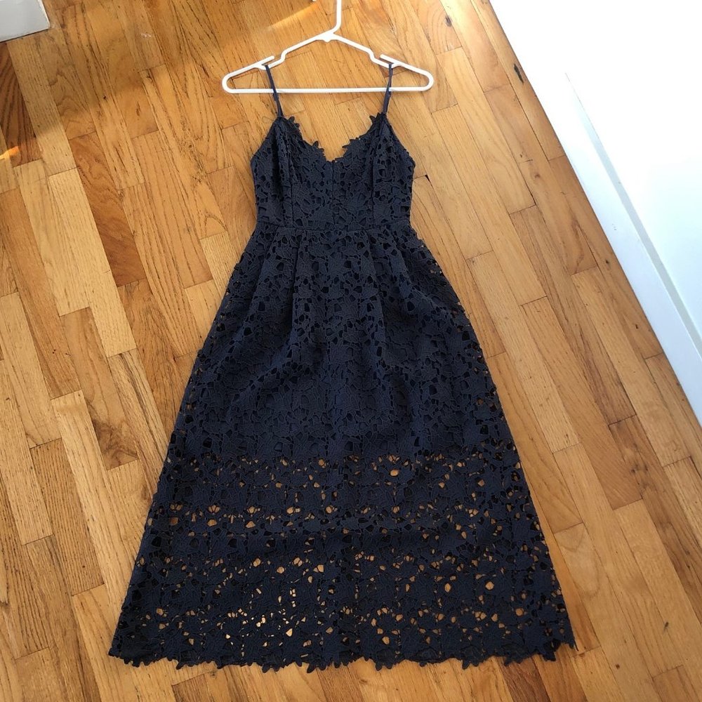 Navy Blue Midi Dress